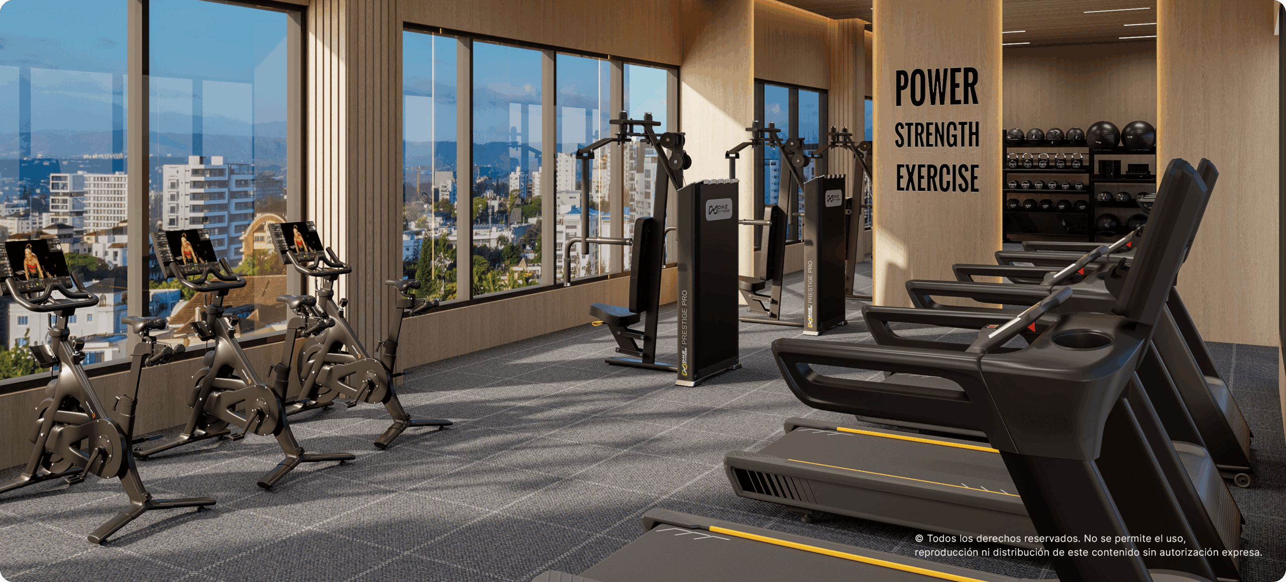 Imagina empezar el día con una sesión en nuestro gimnasio totalmente equipado